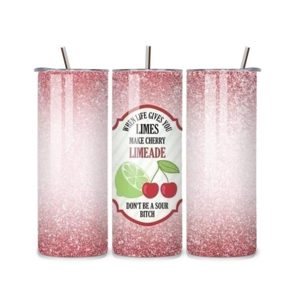 Handmade Other - Cherry Limeade 20oz Stainless Steel Tumbler